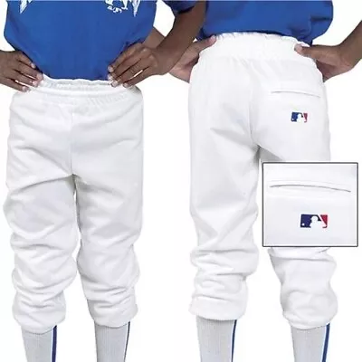 Majestic Youth Boys' Closed Front Pull Up Front Baseball Pants - White XS • $19.99