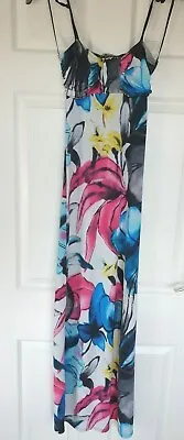 Excellent Condition Pilot Multi Floral Print Maxi Dress Size 8 • £2.50