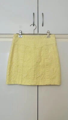 $10 • Buy FOREVER NEW Yellow Skirt Size 6 Lace Broderie Fully Lined, Like New