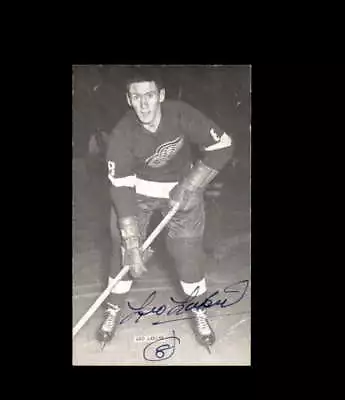 Leo Labine Signed JD McCarthy Vintage Postcard 1950`s 60`s Detroit Red Wings Aut • $15