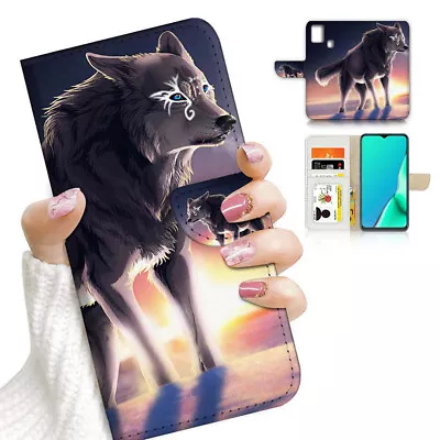 ( For Optus X Pro ) Wallet Flip Case Cover AJ23794 Spirit Wolf • $12.99