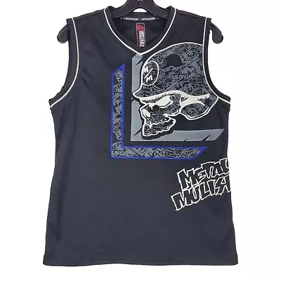 METAL MULISHA Shirt Womens XL Black Embroidered Skull Print Tank Top Casual • $28.88