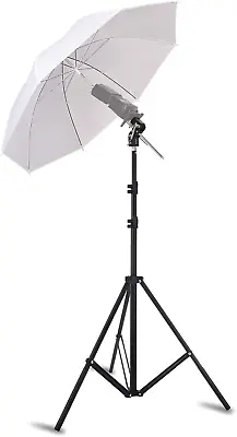 Photo Umbrella Kit 33 /84Cm White Soft Umbrella With Light Stand And Metal Flash • $49.99