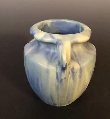 Camark Pottery Blue Drip Glaze Arts And Crafts Style Vase • $50
