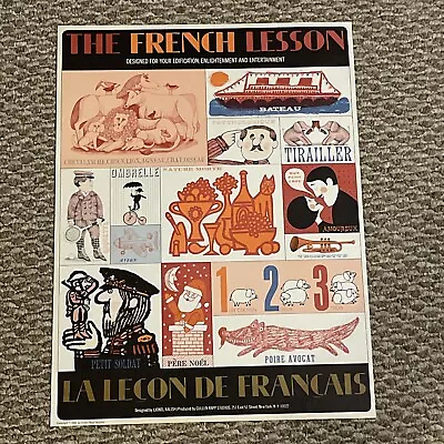 Vintage 1968 French Lesson POSTER MCM Mid Century 15.5” X 20.5” Lionel Kalish • $284