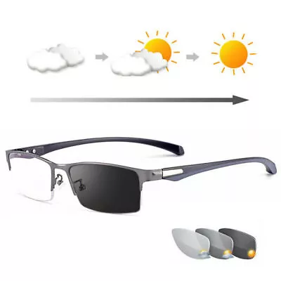 Photochromic Gunmetal Progressive Multifocal Reading Glasses Anti-blue • $10.49