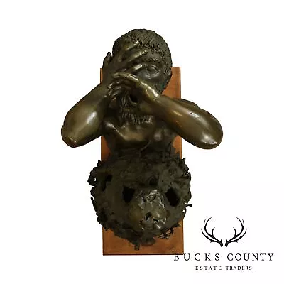 Falkner Bronze Figural Sculpture Of Agonized Man Vietnam War Era Anti-War • $3495