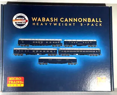 Micro-trains N Scale Wabash Cannonball Hy-weight Passenger Car Set 98302211 • $180.95