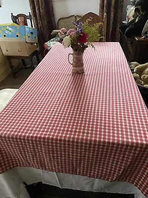 Red  Checked 100% Cotton Table Cloth Gisela Graham • £24