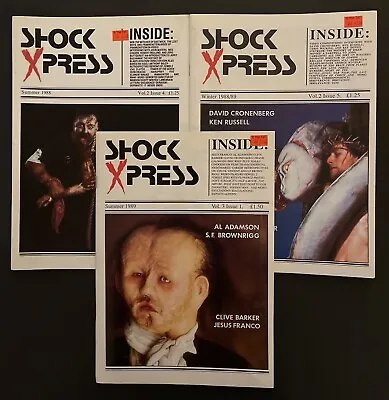 Shock Xpress 1989 UK Horror Magazine Lot Of 3 New/Lightly Read In VG/F Condition • $50