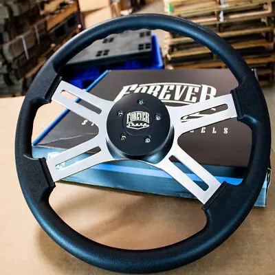 4 Spoke Steering Wheel 18  Black Polyurethane Kenworth Peterbilt Hub Included • $169.49