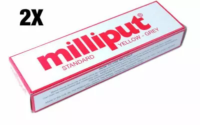 2 X Milliput Standard Yellow Grey Adhesive Two Part Epoxy Putty Model Filler New • £7.85