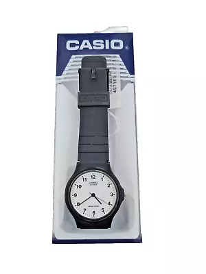 Casio Mq24 Mens Quartz Black Watch White Dial Analogue Display Resin - Mq-24 • £6