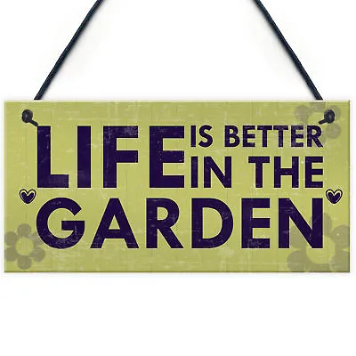 £3.99 • Buy Outdoor Garden Sign SummerHouse Garden Shed Plaque Gardening Gift For Mum Nan