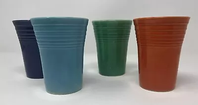 Set Of 4 Vintage Fiesta Water Tumblers Turquoise  Cobalt Green & Red Original • $80