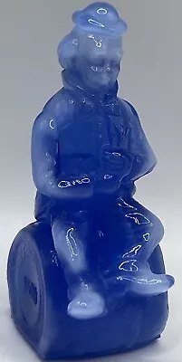 Mosser Slag Glass Clown Alley Figurine The Performer Von 1982 Blue Slag Glass • $10.99