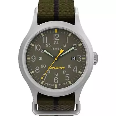 Timex Men's Watch Expedition North Sierra Green Dial Fabric Strap TW2V07700VQ • $69.38