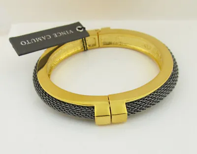 Vince Camuto  Alpha Energy  Mesh Two-Tone Hinged Bangle Bracelet • $23.60