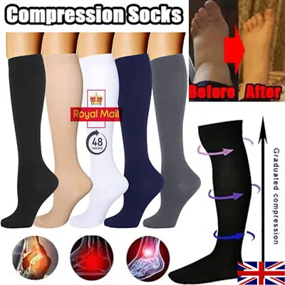 Miracle Flight Travel Compression Socks Unisex Anti Swelling Fatigue DVT Support • £3.75