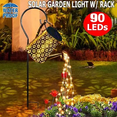 Light Solar Garden Watering Can Hanging Kettle Lantern Watering Can Light • $33.58