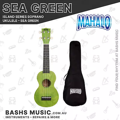 $39.99 • Buy Mahalo Island Series Soprano Ukulele Sea Green + Bag