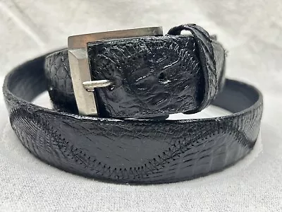 NEW Handmade In Mexico Men's 46 Black Genuine Caiman Western Cowboy Belt • $49.99