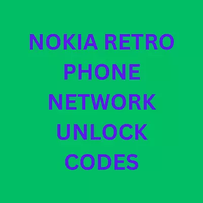 £1.25 • Buy Nokia Retro Network Unlock Code Service 1100 1110 1600 1610 2100 2110 2270 2285