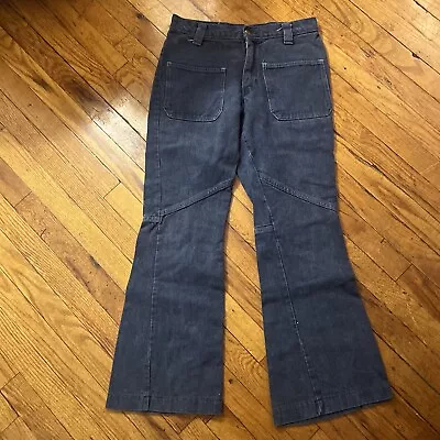 Vintage 70s Farah Jeans Women 30/28”Blue Flared 20.5” Bell Bottoms Made In USA • $17