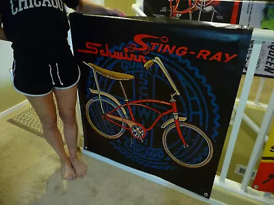 ** Schwinn STINGRAY 1964 Deluxe SCHWINN POSTER BANNER 42  X 39  Awesome** • $24.95