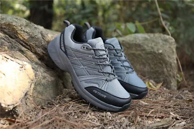 Mens Trekking Trainers Trail Walking Boots Running Outdoor Camping Hiking Shoes • £16.95