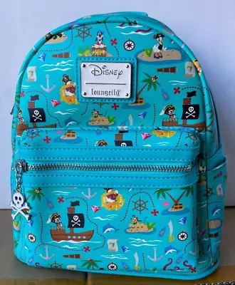 New Loungefly Disney Sensational 6 Pirates Backpack Mickey & Friends Print Blue • $59.99