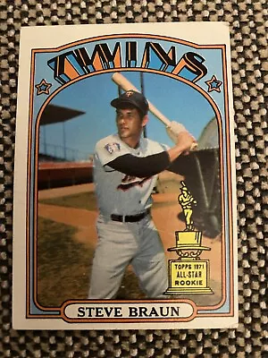 Steve Braun 1972  Topps #244  - Minnesota Twins RC - VG++- Rookie Cup Vintage • $1