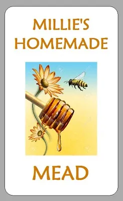 Personalised Mead Bottle Labels Homemade Honey Wine Homebrew Stickers  • £2.70