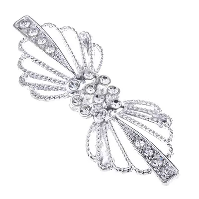 Beautiful Crystal Coat Closure Hook And Eye Clasp For Clothing Decor White • £5.86