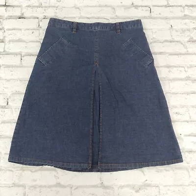 Isaac Mizrahi For Target Skirt Womens 8 Blue Denim Front Pleat A Line Short • $17.99