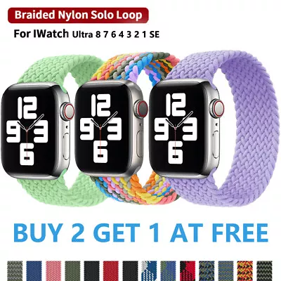 IWatch Band Strap 49mm For Apple Watch Series Ultra 9 8 7 6 SE Braided Solo Loop • £3.59