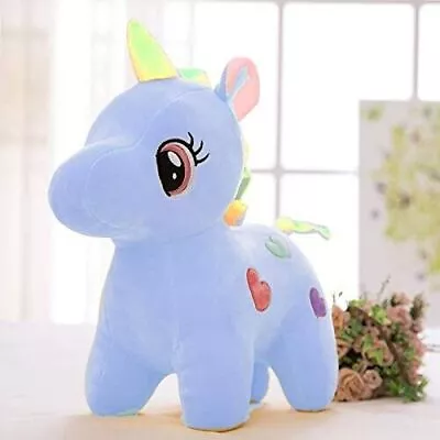 Stuff Cute Squishy Standing Horse With Smiling Face Soft Toy Blue Color 32 Cm • $31.05