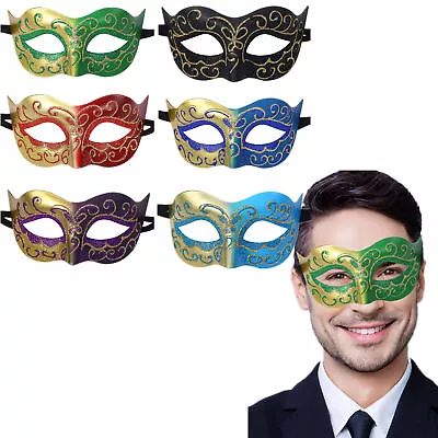 Masquerade Mask For Men Classic Venetian Mens Mask For Costume Theme Party Mardi • $12.21