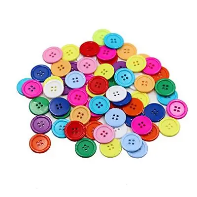 Mahaohao 1 Inch Buttons Sewing Flatback Resin Button 12 Mixed Colors Pack Of 100 • $12.14