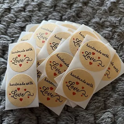 50  1” Handmade With Love Stickers • £0.99