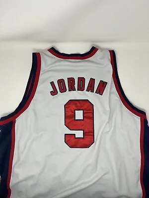 Vintage 2000s Michael Jordan #9 Team USA Nike White Basketball Jersey (XXL) • $100