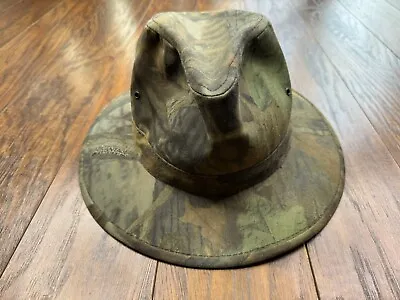 Vintage Camo Hat Mens XL Advantage Timber Made In USA Safari Cowboy Hunting • $24.95