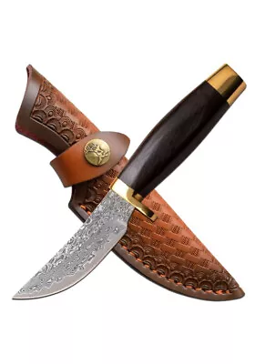 Elk Ridge 3cr13 Genuine Damascus Fixed Blade Knife - Stainless Steel  #er-050dm • $128.20