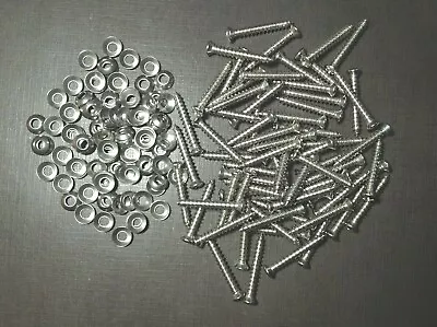 100pcs #8 X 1-1/8  W/#6 Head Stainless Garnish Screws Countersunk Washers Ford • $43.99