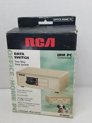 RCA IBM PC Compatible Data Transfer 2-Way AB Switch PC12014 New Old Stock In Box • $16.98
