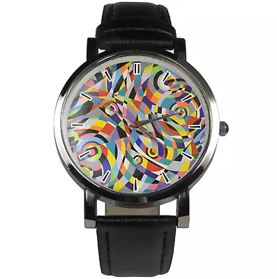 Abstract Pattern Wristwatch Design. Black Or Brown Strap • £20