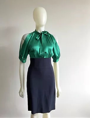 BCBG MAXAZRIA Sexy Dress Green Silk Bodice 6 S M • $29