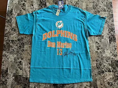 Vintage Dan Marino's 13 Miami Dolphins T-Shirt Size XL Aqua Green Old Logo • $9.99