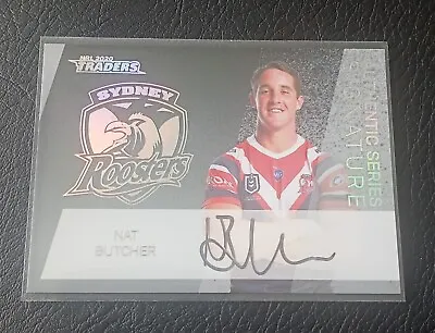 $152 • Buy 2020 Nrl Traders Authentic Series Signature-as14/16- Nat Butcher #30/100 Rooster