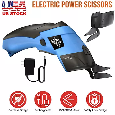Cordless Electric Scissors Rechargeable Battery Paper Leather Cardboard Cutter • $25.70